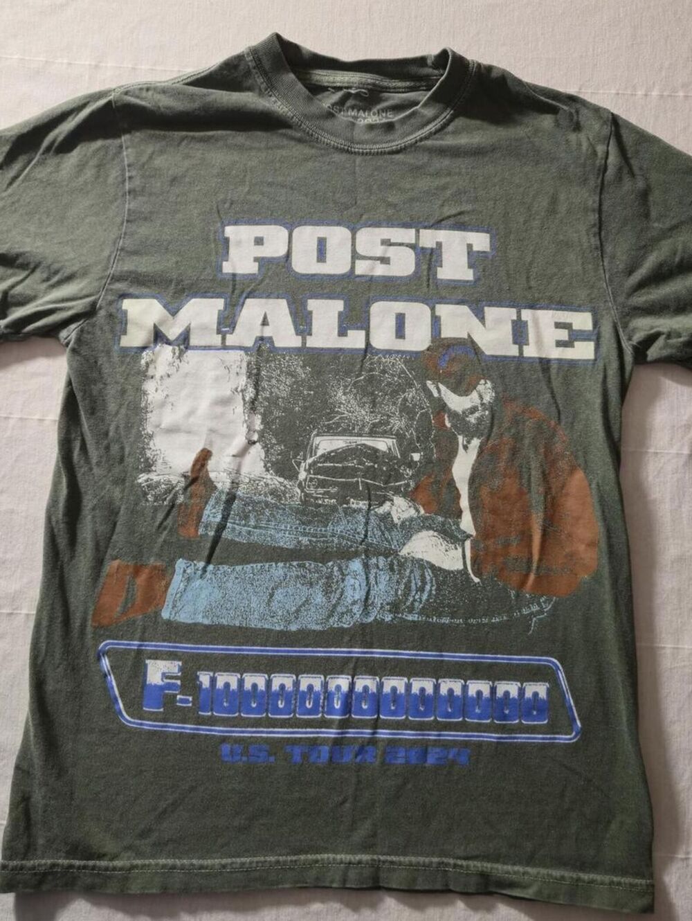 Post Malone 2024 Graphic Tour T-Shirt Size Small